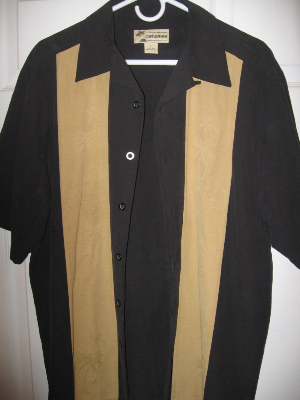 Cafe Havana Camp Shirt Men's Large 100% Silk Tony Soprano or Montana Style